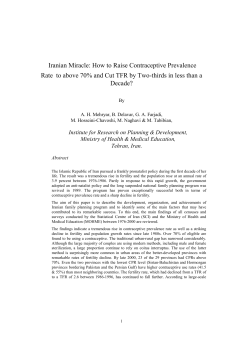 Iranian Miracle: How to Raise Contraceptive Prevalence