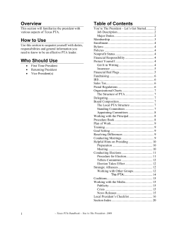 Overview Table of Contents