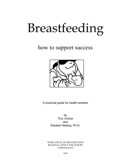 Breastfeeding how to support success A practical guide for health workers by