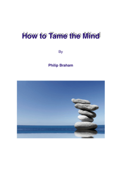 How to Tame the Mind By Philip Braham