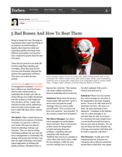 5 Bad Bosses And How To Beat Them