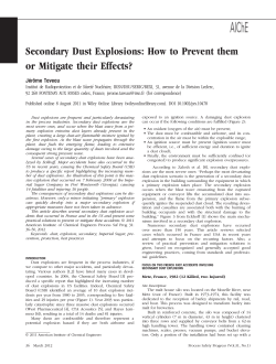 Secondary Dust Explosions: How to Prevent them or Mitigate their Effects?
