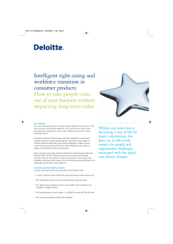 Intelligent right-sizing and workforce transition in consumer products How to take people costs