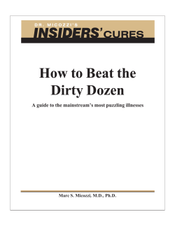 How to Beat the Dirty Dozen Marc S. Micozzi, M.D., Ph.D.