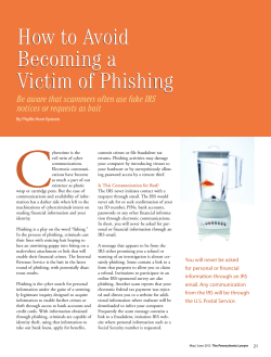 C How to Avoid Becoming a Victim of Phishing