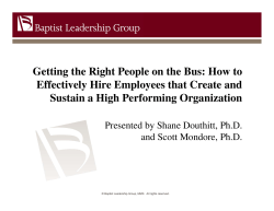Getting the Right People on the Bus: How to