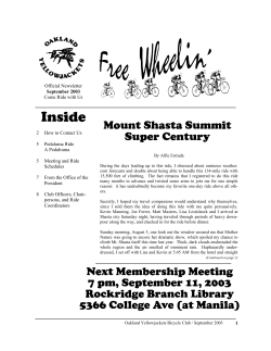 September 2003 Official Newsletter Come Ride with Us 2
