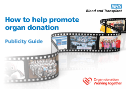 How to help promote organ donation Publicity Guide