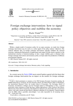 Foreign exchange intervention: how to signal ARTICLE IN PRESS Paolo Vitale