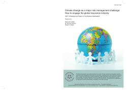 Climate change as a major risk management challenge: Prepared by