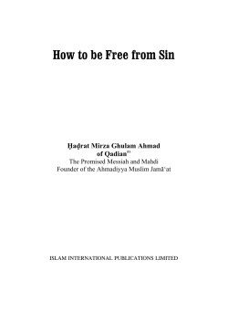 How to be Free from Sin  Hadrat Mirza Ghulam Ahmad of Qadian