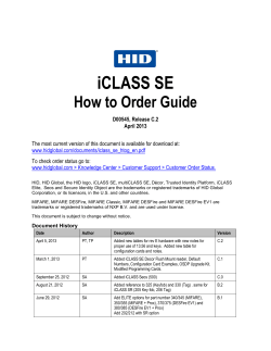 iCLASS SE How to Order Guide