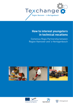 How to interest youngsters in technical vocations Comenius Regio Partnership between