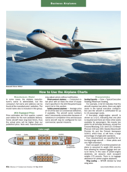 How to Use the Airplane Charts Manufacturer, Model Characteristics