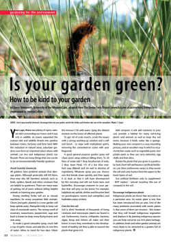 Is your garden green? y How to be kind to your garden www.bcb.uwc.ac.za/envfacts
