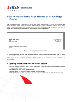 How to create Static Page Header or Static Page Footer