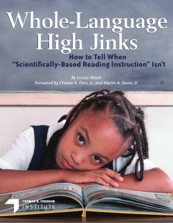 Whole-Language High Jinks How to Tell When “Scientifically-Based Reading Instruction” Isn’t