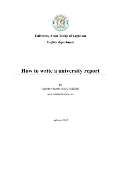 How to write a university report University Amar Telidji of Laghouat