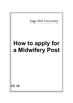 How to apply for a Midwifery Post CC 18