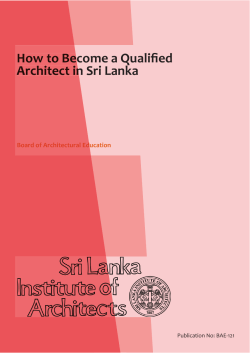 How to Become a Qualiﬁ ed Architect in Sri Lanka