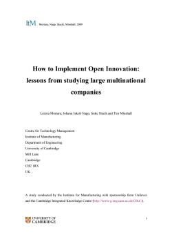 How to Implement Open Innovation: lessons from studying large multinational companies