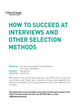 HOW TO SUCCEED AT INTERVIEWS AND OTHER SELECTION METHODS