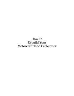 How To Rebuild Your Motorcraft 2100 Carburetor
