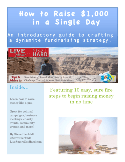 Dolor How to Raise $1,000 in a Single Day Inside…