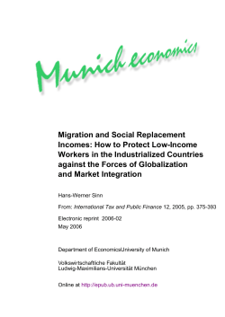 Migration and Social Replacement Incomes: How to Protect Low-Income
