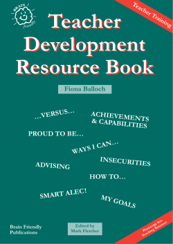 Teacher Development Resource Book …VERSUS…