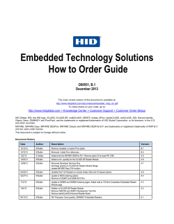 Embedded Technology Solutions How to Order Guide D00551, B.1 December 2013