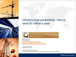 Infrastructure productivity: How to save $1 trillion a year McKinsey Global Institute