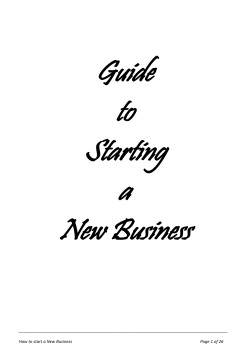 Guide to Starting