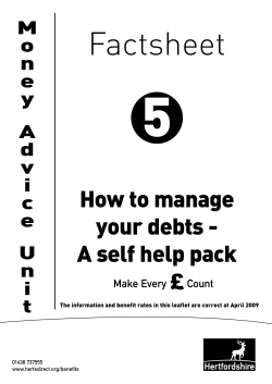 5 Factsheet How to manage your debts -