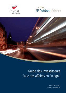 Investor’s Guide – Poland How to do Business Guide des investisseurs