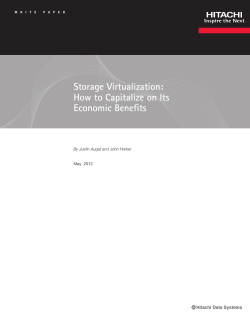 Storage Virtualization: How to Capitalize on Its Economic Benefits May  2012