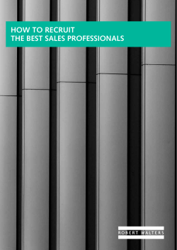 HOW TO RECRUIT THE BEST SALES PROFESSIONALS
