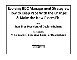 Evolving BDC Management Strategies: How to Keep Pace With the Changes