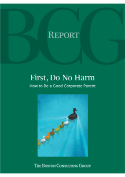 R First, Do No Harm How to Be a Good Corporate Parent