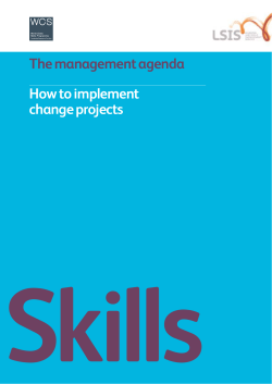 Skills The management agenda How to implement change projects