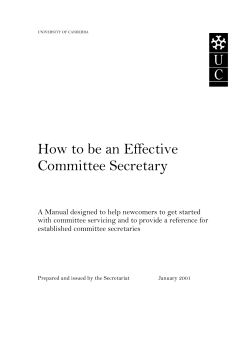 How to be an Effective Committee Secretary