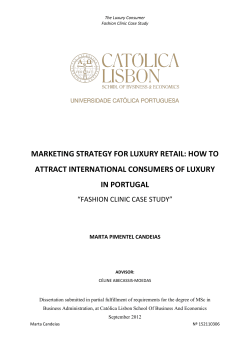 MARKETING STRATEGY FOR LUXURY RETAIL: HOW TO IN PORTUGAL