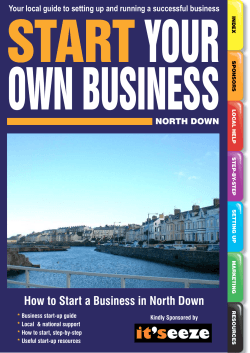 START YOUR OWN BUSINESS How to Start a Business in North Down