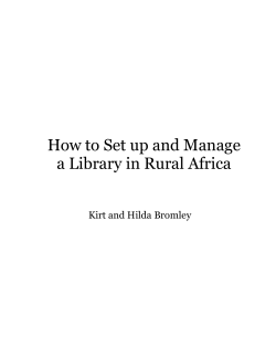 How to Set up and Manage a Library in Rural Africa