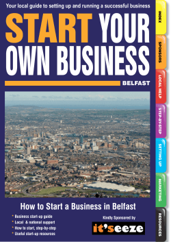 START YOUR OWN BUSINESS How to Start a Business in Belfast