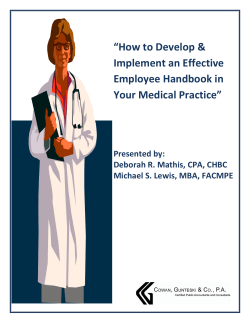 “How to Develop &amp; Implement an Effective Employee Handbook in Your Medical Practice”