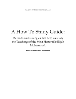 A How To Study Guide: Muhammad.