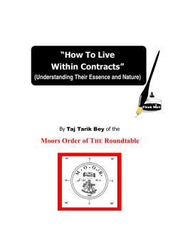 “How To Live Within Contracts”  Moors