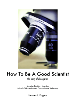 How To Be A Good Scientist the irony of abnegation