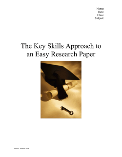The Key Skills Approach to an Easy Research Paper  Name: